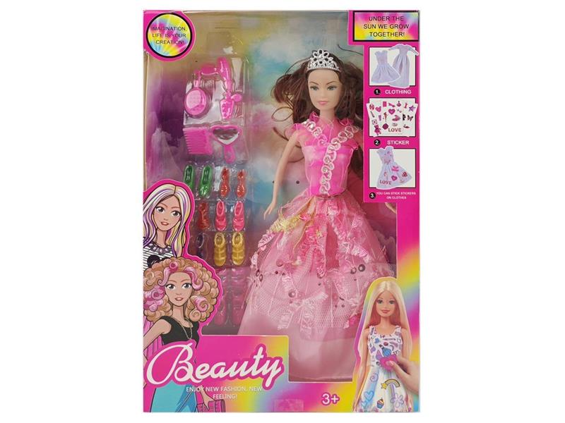 11寸实身活动手芭比娃娃加吸塑鞋